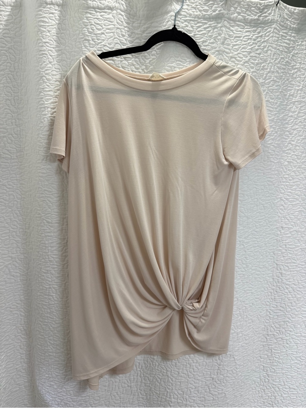 Women’s Soft Twist-Front Tee in Light Blush